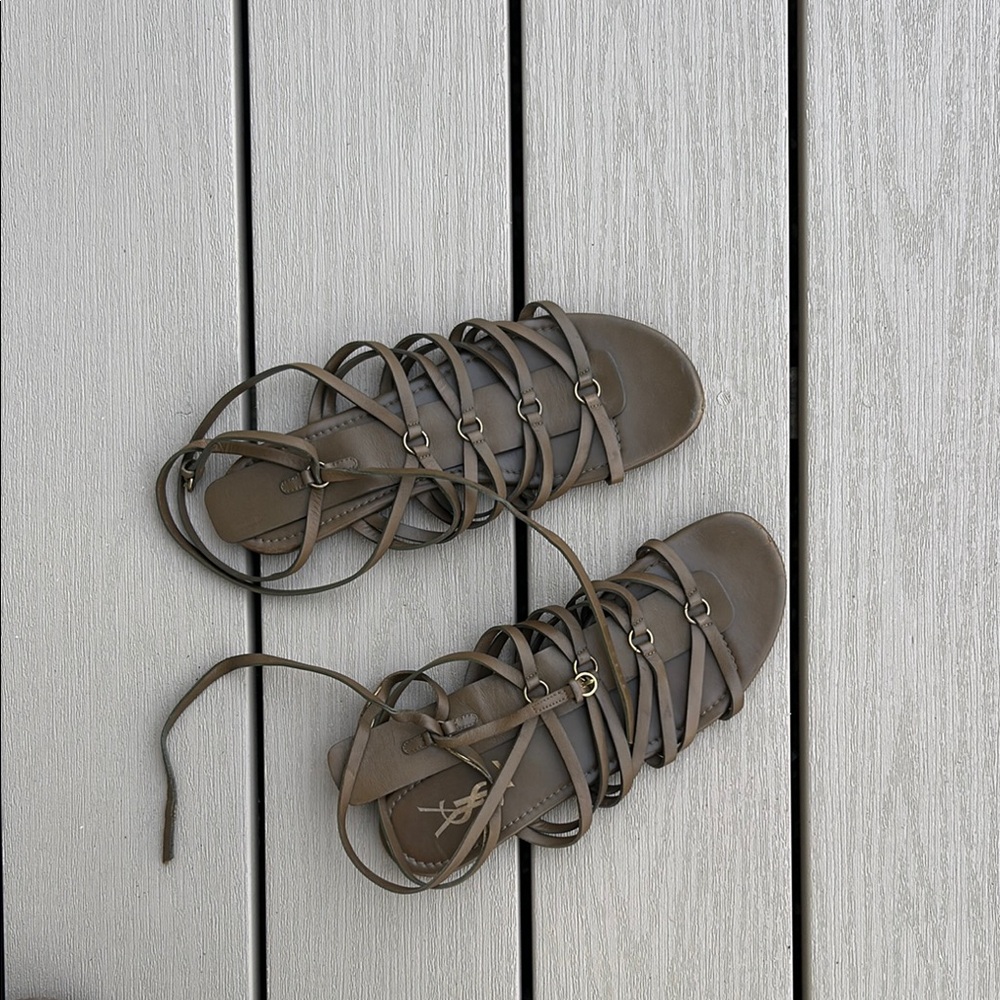 Yves Saint Laurent Women's Grey Strappy Sandals